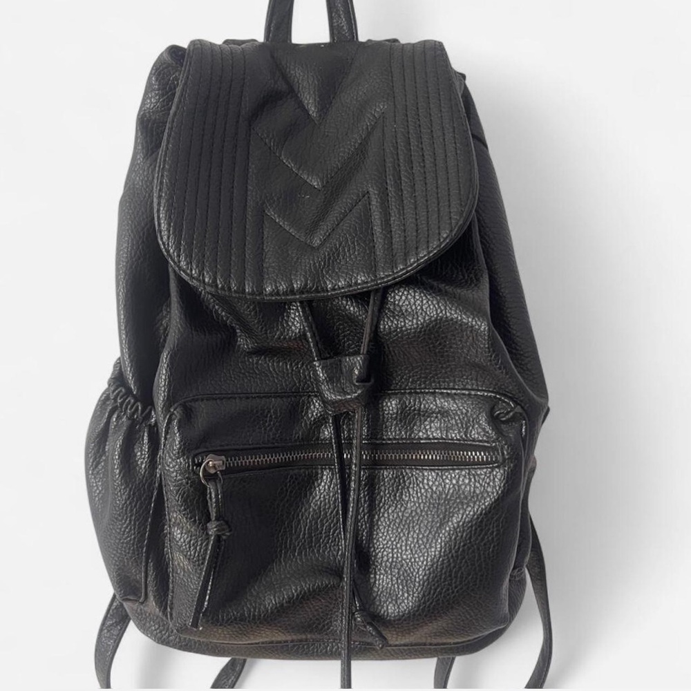 Elegant Black Textured Backpack